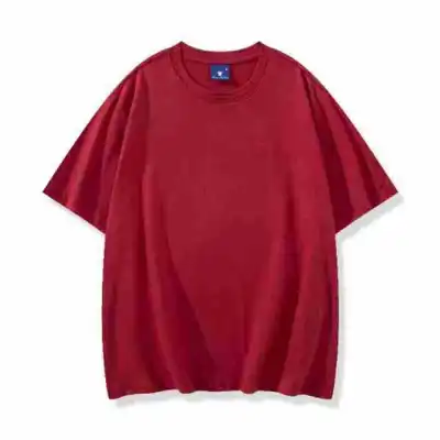 Men Fashion Casual Simple Solid Color Cotton Round Neck Short-Sleeve T-Shirt