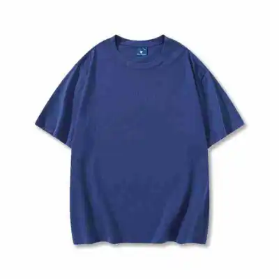 Men Fashion Casual Simple Solid Color Cotton Round Neck Short-Sleeve T-Shirt