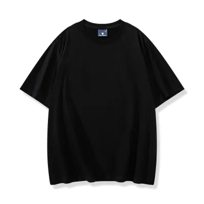 Men Fashion Casual Simple Solid Color Cotton Round Neck Short-Sleeve T-Shirt