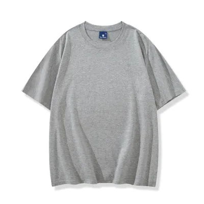 Men Fashion Casual Simple Solid Color Cotton Round Neck Short-Sleeve T-Shirt