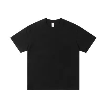 Men Fashion Casual Simple Summer Solid Color Cotton Round Neck Short-Sleeve T-Shirt