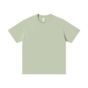 Men Fashion Casual Simple Summer Solid Color Cotton Round Neck Short-Sleeve T-Shirt