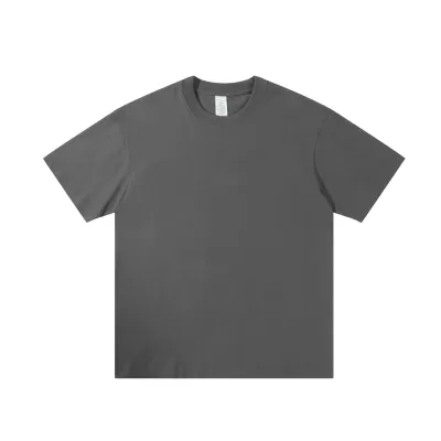 Men Fashion Casual Simple Summer Solid Color Cotton Round Neck Short-Sleeve T-Shirt