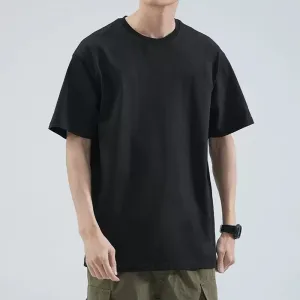 Men Fashion Casual Simple Summer Solid Color Short-Sleeve Loose T-Shirt