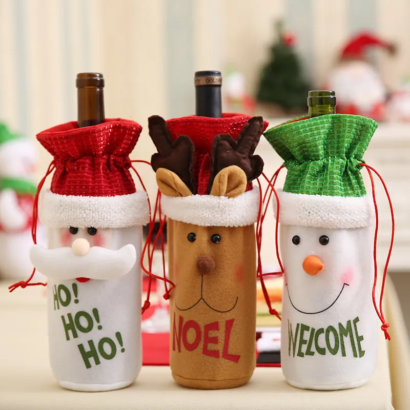 Christmas Santa Claus Wine Bag Table Decoration Gifts