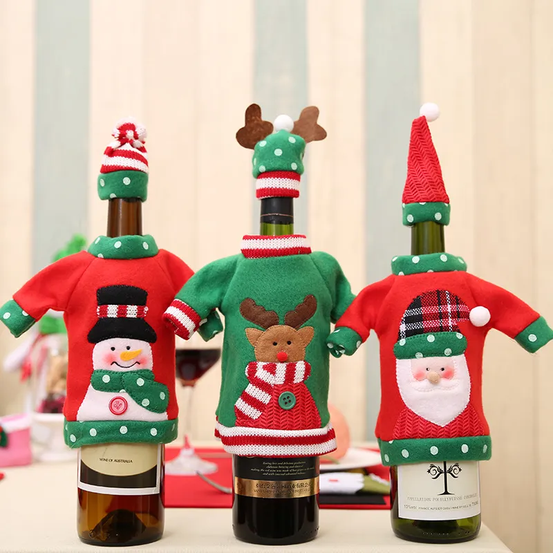 Christmas Cartoon Wine Bottle Table Decorations
