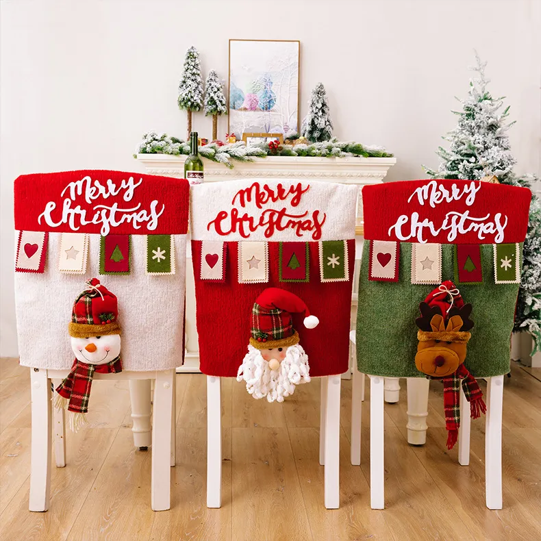 Christmas Cartoon Three-Dimensional Old Man Chair Cover Decorations