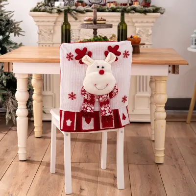 Christmas Decoration Christmas Chair Cover Fabric Three-Dimensional Doll Chair Back Cover
