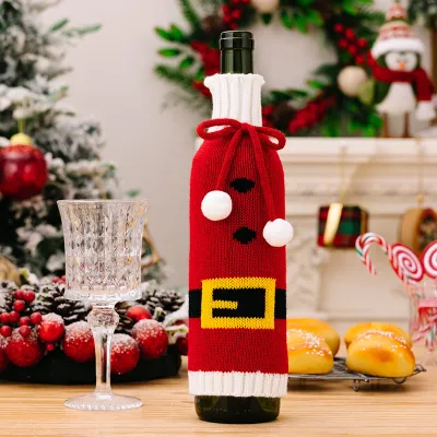 Christmas Knitted Wine Bottle Decoration