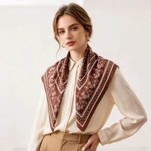 Fashion Imitation Silk Printed Square Scarf