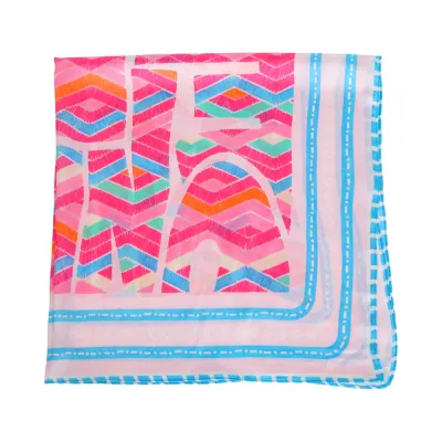Fashion Print Square Silk Scarf
