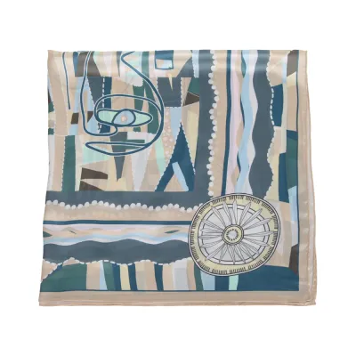 Fashion Print Square Silk Scarf