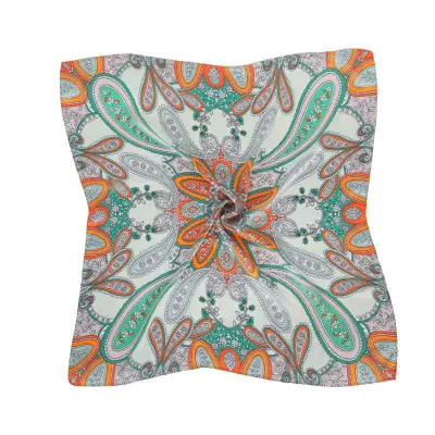 Fashion Print Square Silk Scarf