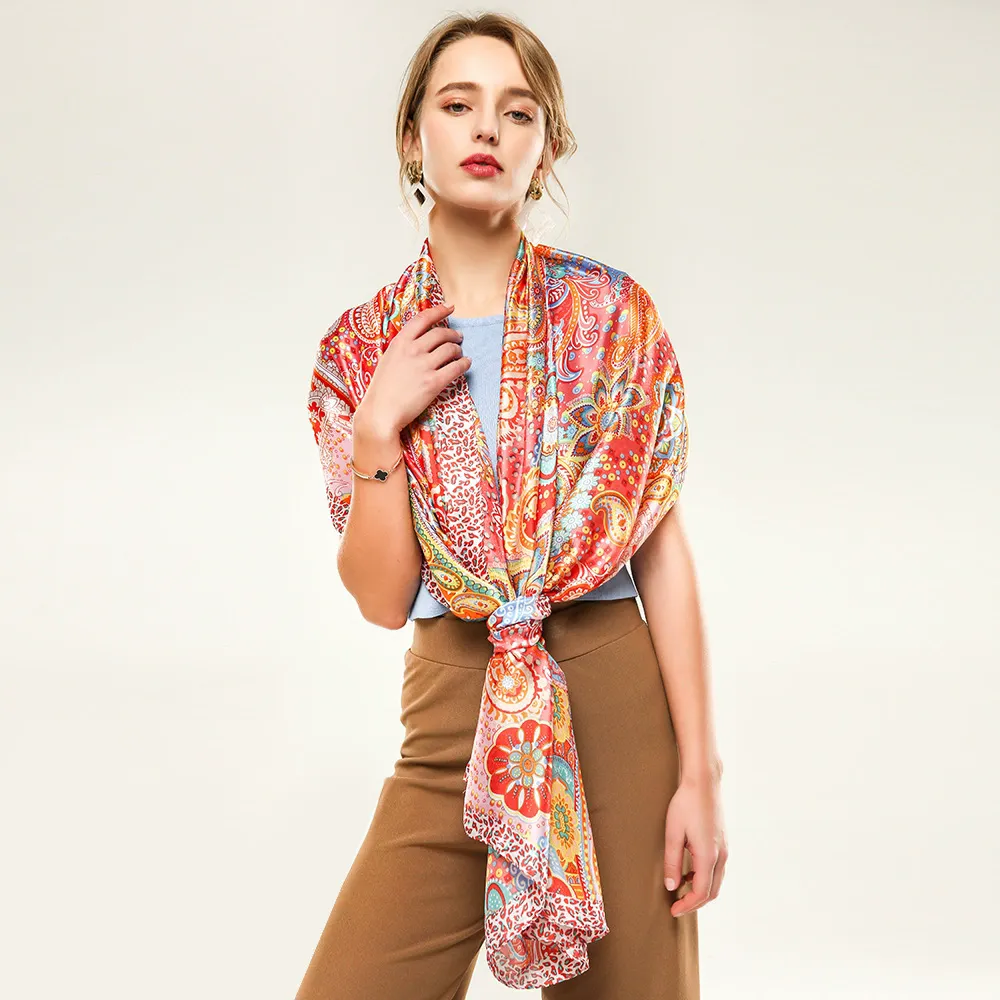 Fashion Cashew Tiny Flower Print Long Scarf