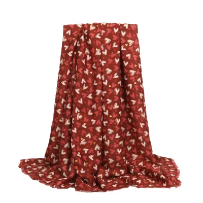 Fashion Heart-Shaped Printed Scarf