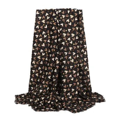 Fashion Heart-Shaped Printed Scarf
