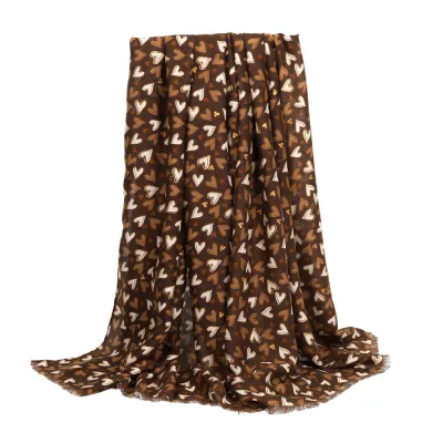 Fashion Heart-Shaped Printed Scarf