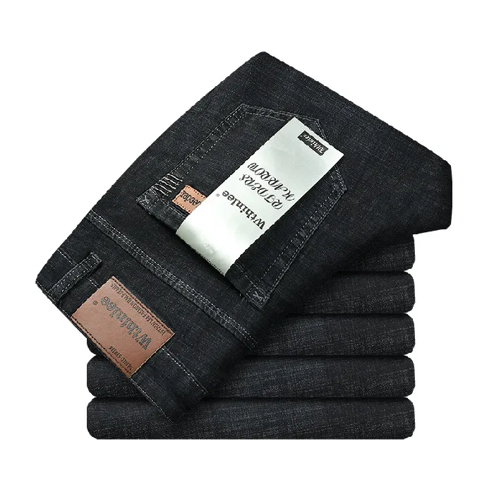 Men'S Fashion Casual Business Loose Straight High Waist Jeans