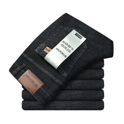 Men'S Fashion Casual Business Loose Straight High Waist Jeans