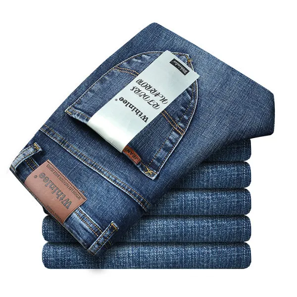 Men'S Fashion Casual Business Loose Straight High Waist Jeans