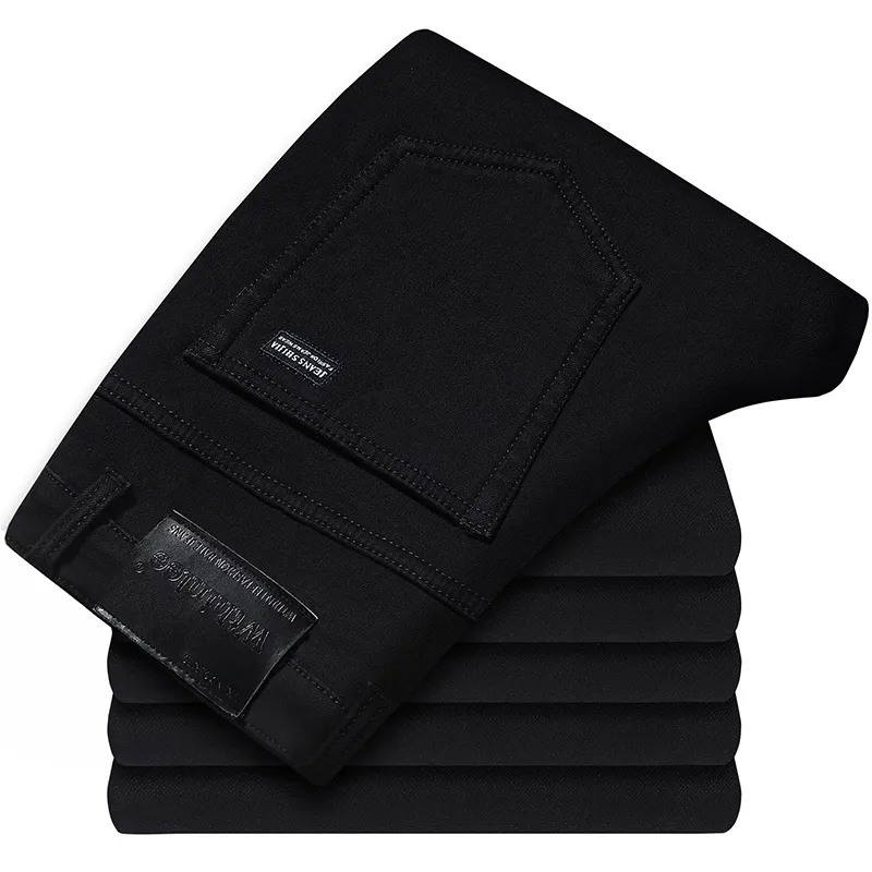 Men'S Fashion Casual Business Loose Straight High Waist Jeans