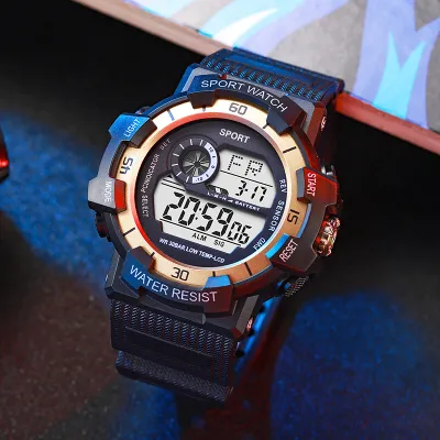 Men Fashion Simple Waterproof Alarm Clock Electronic Watch