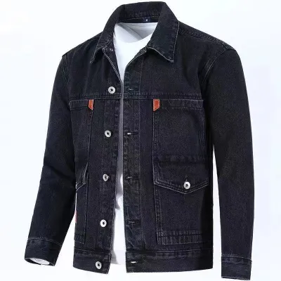 Men Fashion Casual Spring Autumn Winter Lapel Long-Sleeve Denim Jacket
