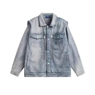 Men Fashion Casual Autumn And Winter Lapel Long-Sleeve Loose Denim Jacket