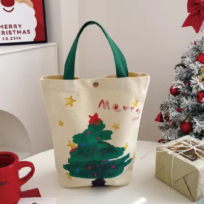 Christmas Printed Canvas Gift Bag