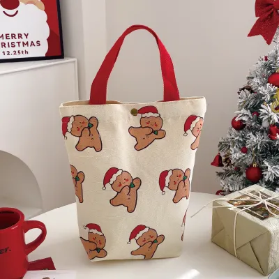 Christmas Printed Canvas Gift Bag