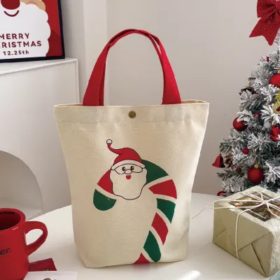 Christmas Printed Canvas Gift Bag