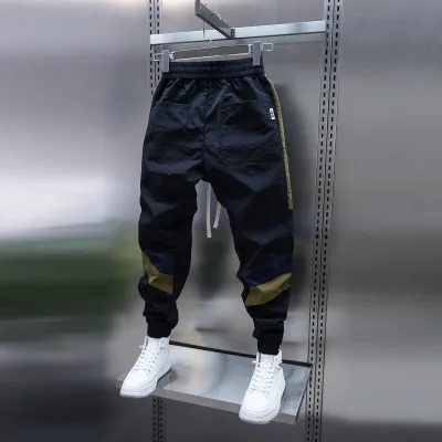 Men Fashion Casual Color Block Spring And Summer Thin Loose Pants