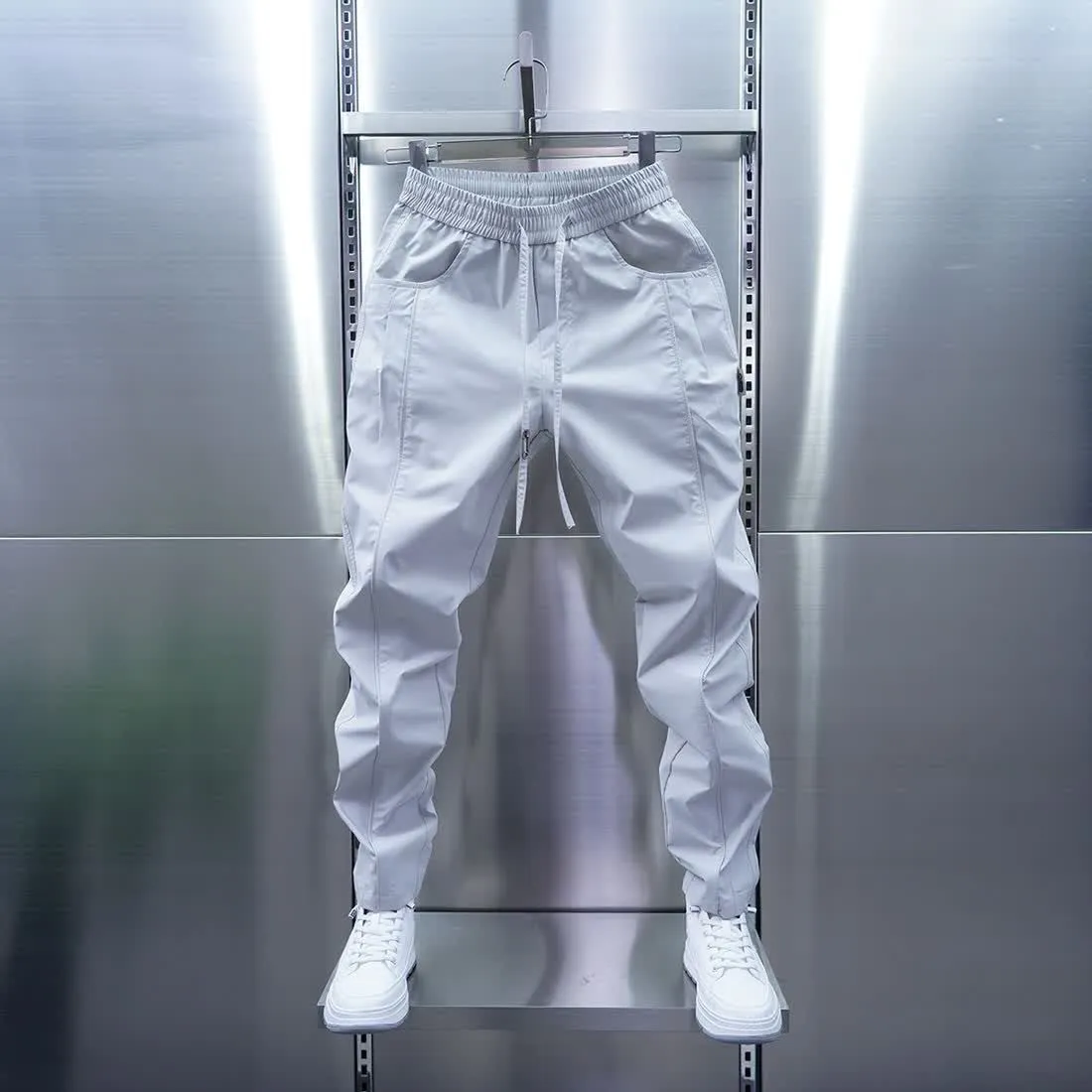 Men Fashion Casual Spring Solid Color Loose Pants
