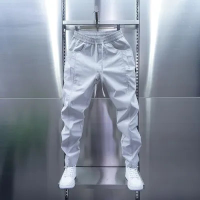 Men Fashion Casual Spring Solid Color Loose Pants