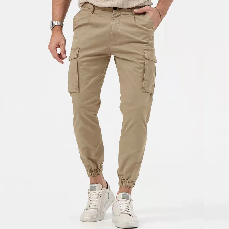 Men Fashion Casual Spring And Autumn Solid Color Jogger Pants