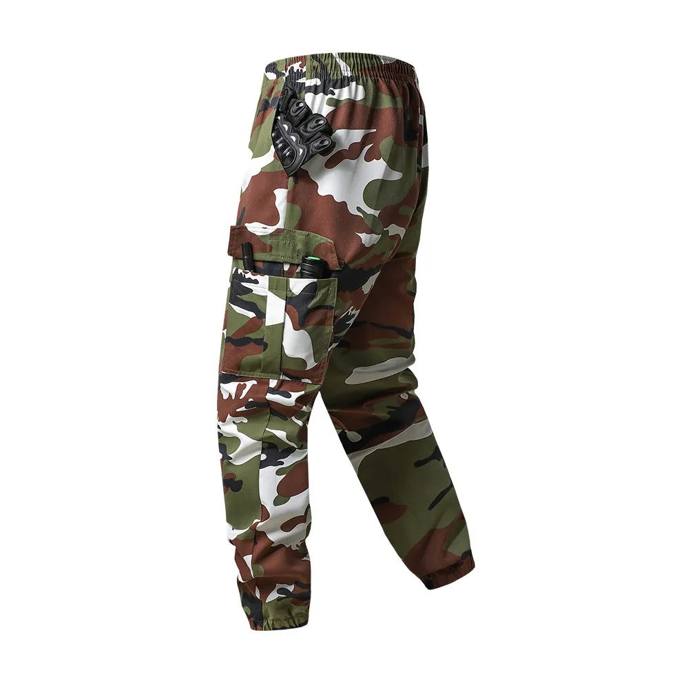 Men Fashion Casual Spring And Autumn Camouflage Loose Multi-Pocket Pants