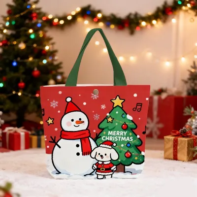 Christmas Printing Creative Hand Canvas Bag