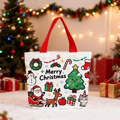 Christmas Printing Creative Hand Canvas Bag