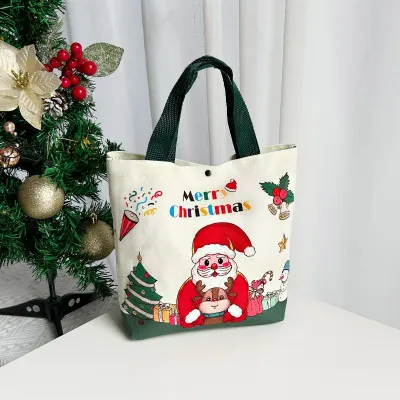 Christmas Printing Creative Hand Canvas Bag