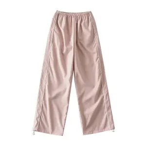 Women Fashion Casual Wide Leg Straight Pants