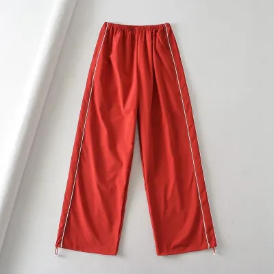Women Fashion Casual Wide Leg Straight Pants