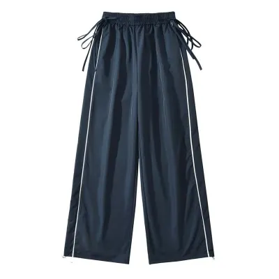 Women Fashion Casual Strap Quick-Drying Loose Wide-Leg Pants