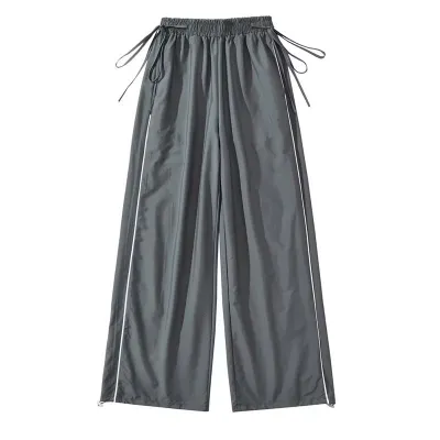 Women Fashion Casual Strap Quick-Drying Loose Wide-Leg Pants