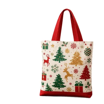 Christmas Print Canvas Bag
