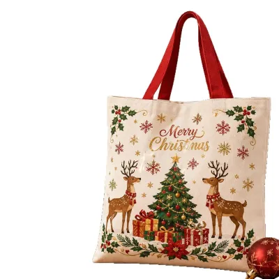 Christmas Print Canvas Bag