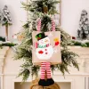 Stripe Hanging Leg Tote Snowman