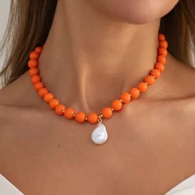 Fashion Multicolor Acrylic Beaded Necklace
