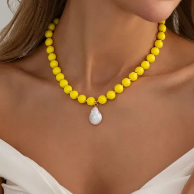 Fashion Multicolor Acrylic Beaded Necklace