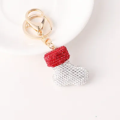 Creative Christmas Series Rhinestone Keychain