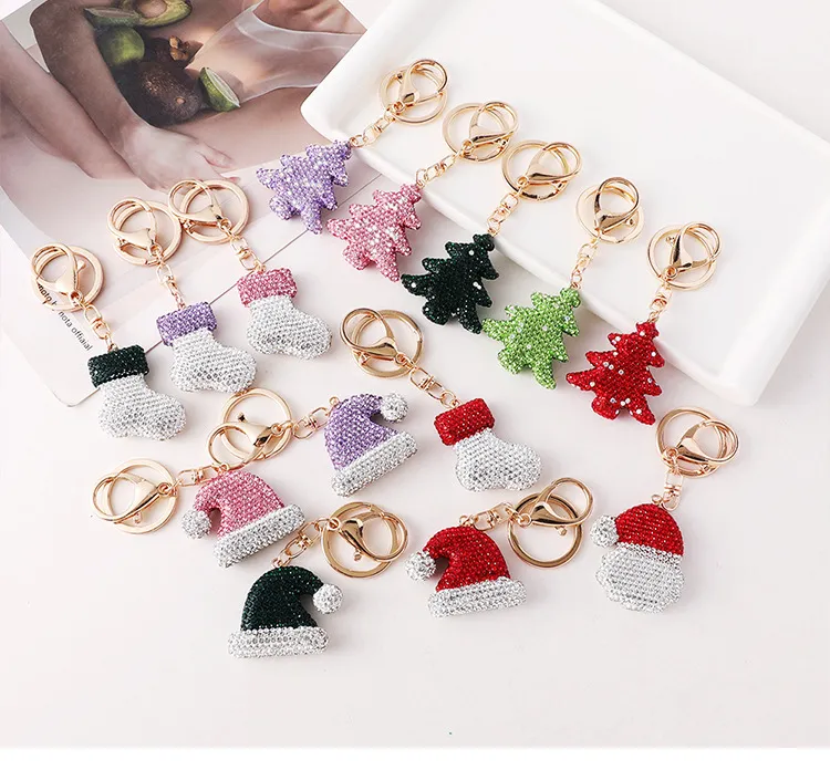 Creative Christmas Series Rhinestone Keychain